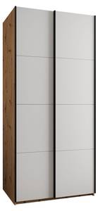 Armoire Lux 1 Noir - Imitation chêne - Blanc - Largeur : 110 cm