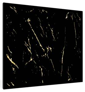 Poster 40x40 Marmor - Schwarz - Gold Kunststoff - 40 x 40 x 13 cm