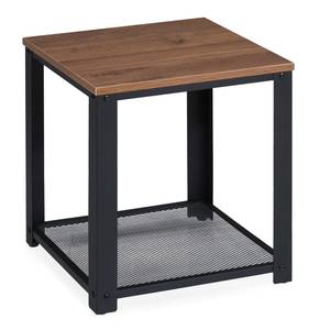 Beistelltisch Industrial mit 2 Ablagen Schwarz - Braun - Holzwerkstoff - Metall - 40 x 44 x 40 cm