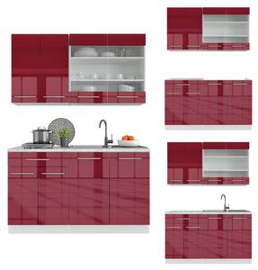 Singleküche Fame-Line 34813 Hochglanz Bordeaux - Weiß - Tiefe: 60 cm