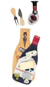 Coffret pour le vin et le fromage Noir - Bois manufacturé - 15 x 3 x 35 cm