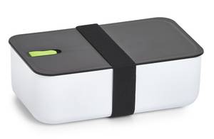Lunchbox mit Fach, 19 x 12 x 6,5 cm Grün - Weiß - Kunststoff - 12 x 7 x 19 cm