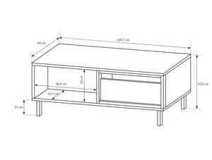 Table basse NEST Beige - Noir - Bois manufacturé - Matière plastique - 102 x 44 x 62 cm