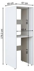 Waschmaschinenschrank DUO Weiß - 65 x 176 cm