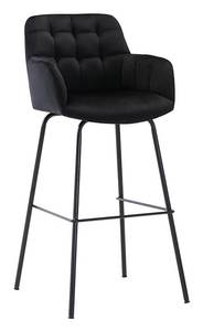 Tabouret de bar PEGA Lot de 2 Noir - Textile - 54 x 104 x 50 cm