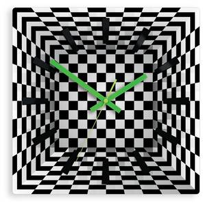 WANDUHR ILLUSION Grün - Holzwerkstoff - 30 x 30 x 4 cm