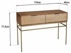 Konsole ALIX Braun - Holz teilmassiv - 40 x 77 x 110 cm