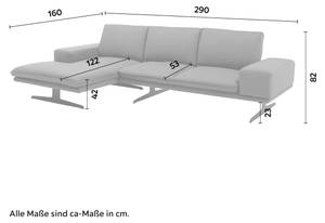 Ecksofa LARISSA Grau - Textil - 290 x 82 x 160 cm