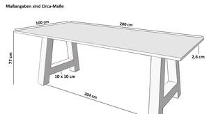 Esstisch DORA A 280 x 100 cm - Schwarz