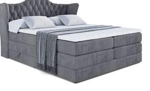 Boxspringbett VILA KING Steingrau - Breite: 140 cm