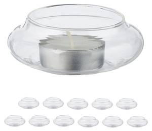 Teelichthalter schwimmend 12er Set Glas - 8 x 4 x 8 cm