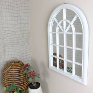 Spiegel mit weißem Rahmen 46 x 60 cm Weiß - Glas - 46 x 3 x 60 cm