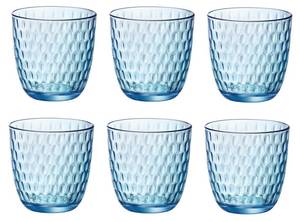 Wasserglas Slot 6er Set Blau - Naturfaser - 2 x 9 x 9 cm