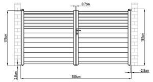 Flügeltor VIAZO Tiefe: 350 cm