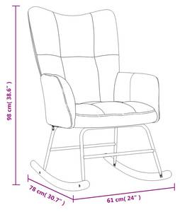 chaise à bascule avec tabouret 3011660-2 Gris - Gris lumineux