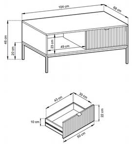 Couchtisch CORTADO L-104 Weiß