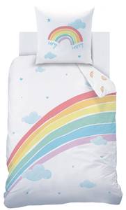 Bettwäsche Regenbogen Weiß - Textil - 135 x 200 x 1 cm