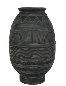 Vase Krug Schwarz - Stein - 27 x 43 x 27 cm