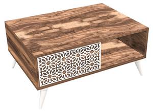 Table basse de salon Leka Blanc - Bois manufacturé - 60 x 37 x 90 cm