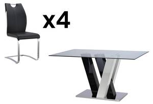 Ensemble table et chaise WINCH Noir - Verre