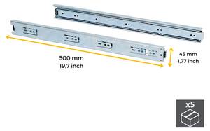 Schubladenführungen 3043605 5er-set 13 x 6 x 55 cm