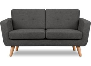 TAGIO II Sofa 2 Personen Braun - Grau - Massivholz - 153 x 80 x 88 cm