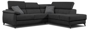 Ecksofa Taunus (5-Sitzer) Schwarz - Ecke davorstehend rechts