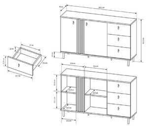 Kommode 165 MADICI Braun - Grau - Holzwerkstoff - 40 x 82 x 165 cm