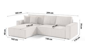Ecksofa Bento L Form Couch Sofagarnitur Beige - Ecke davorstehend links