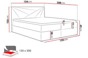 Boxspringbett Top 5 Graphit - Breite: 124 cm