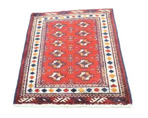 Turkaman - 91x70cm Rot - Naturfaser - 70 x 1 x 91 cm