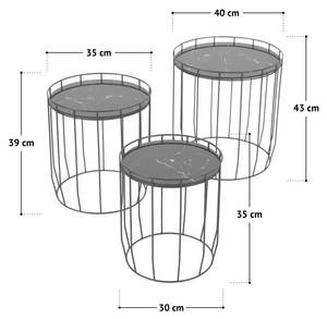 Beistelltische PASI 3er Set Schwarz