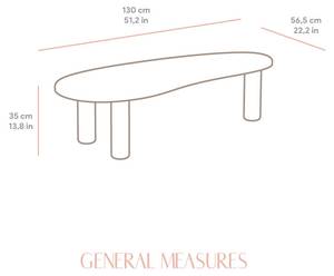 Couchtisch Tramadiu Massivholz - Holzart/Dekor - 130 x 35 x 57 cm