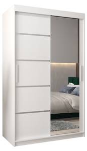 ARMOIRE À PORTES COULISSANTES VERONA 2 Gris miroir - Blanc - Largeur : 120 cm