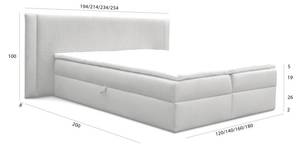 Boxspringbett CEDRIC Rotbraun - Breite: 214 cm