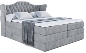 Boxspringbett VILA KING Hellgrau - Breite: 160 cm