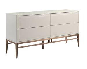 Graues Sideboard mit Beinen aus Nussbaum Braun - Grau - Holzwerkstoff - Massivholz - Holzart/Dekor - 160 x 80 x 45 cm