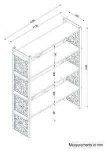 Bücherregal Sultan Laser Schnitt Weiß - Holzwerkstoff - 120 x 149 x 35 cm