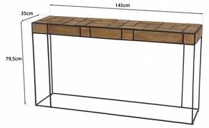 Teakholz-Konsole Braun - Holz teilmassiv - 35 x 79 x 145 cm