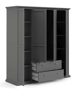 l' armoire Venedig Noir - En partie en bois massif - 181 x 201 x 60 cm