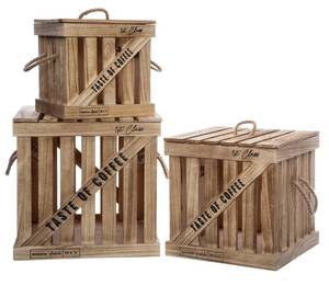Colonial Aufbewahrungsboxen aus Holz Braun - Holzwerkstoff - 36 x 35 x 36 cm
