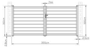 Flügeltor PRIMO Tiefe: 350 cm