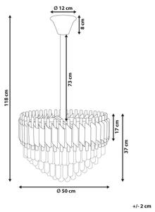 Lampe suspension ABELLAS Noir - Doré - Métal - 50 x 118 x 50 cm