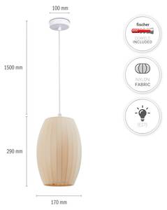 Pendelleuchte Hugo Pd1 Linda Aluminium - Beige - Weiß