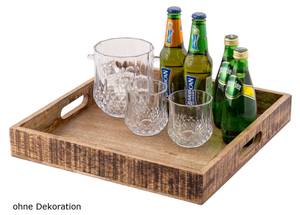 Holztablett Serviertablett Braun - Massivholz - 40 x 6 x 40 cm