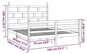 Bettgestell-K-15377 Braun - Holzwerkstoff - 166 x 100 x 206 cm