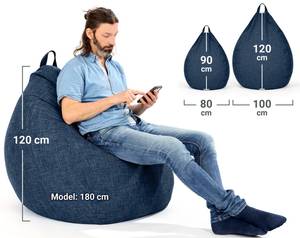 Pouf d'intérieur "Home Linen"-300 litres Bleu