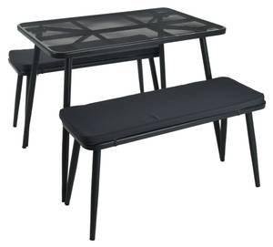 Bistro Set K136 Grau - Massivholz