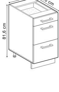 Küchenunterschrank R-Line 45446 Anthrazit - Hochglanz Schwarz