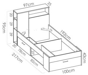 Cadre de lit LEANDRE 99 x 218 cm